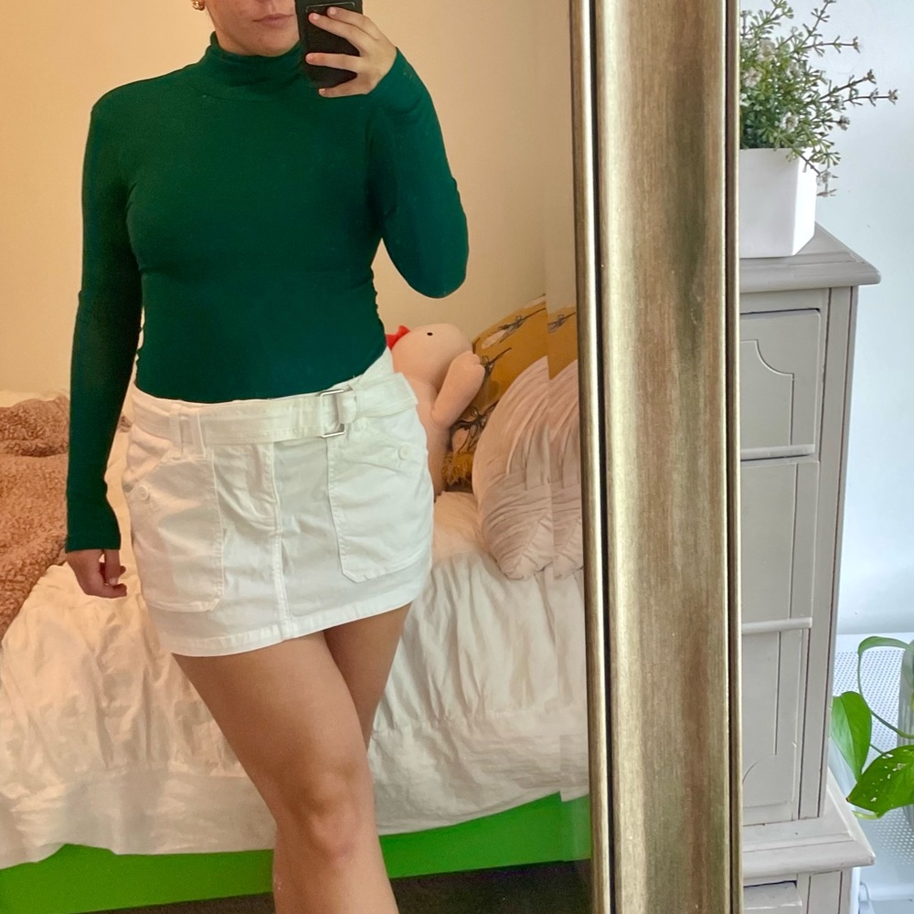 emerald green turtleneck bodysuit